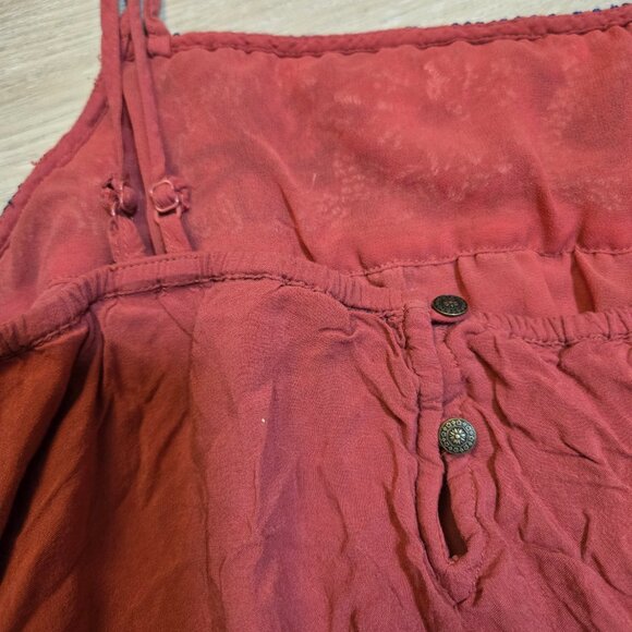 American Eagle Salmon Blue Embroidered Sleeveless Tunic Top Dress Women's Small - Picture 8 of 11
